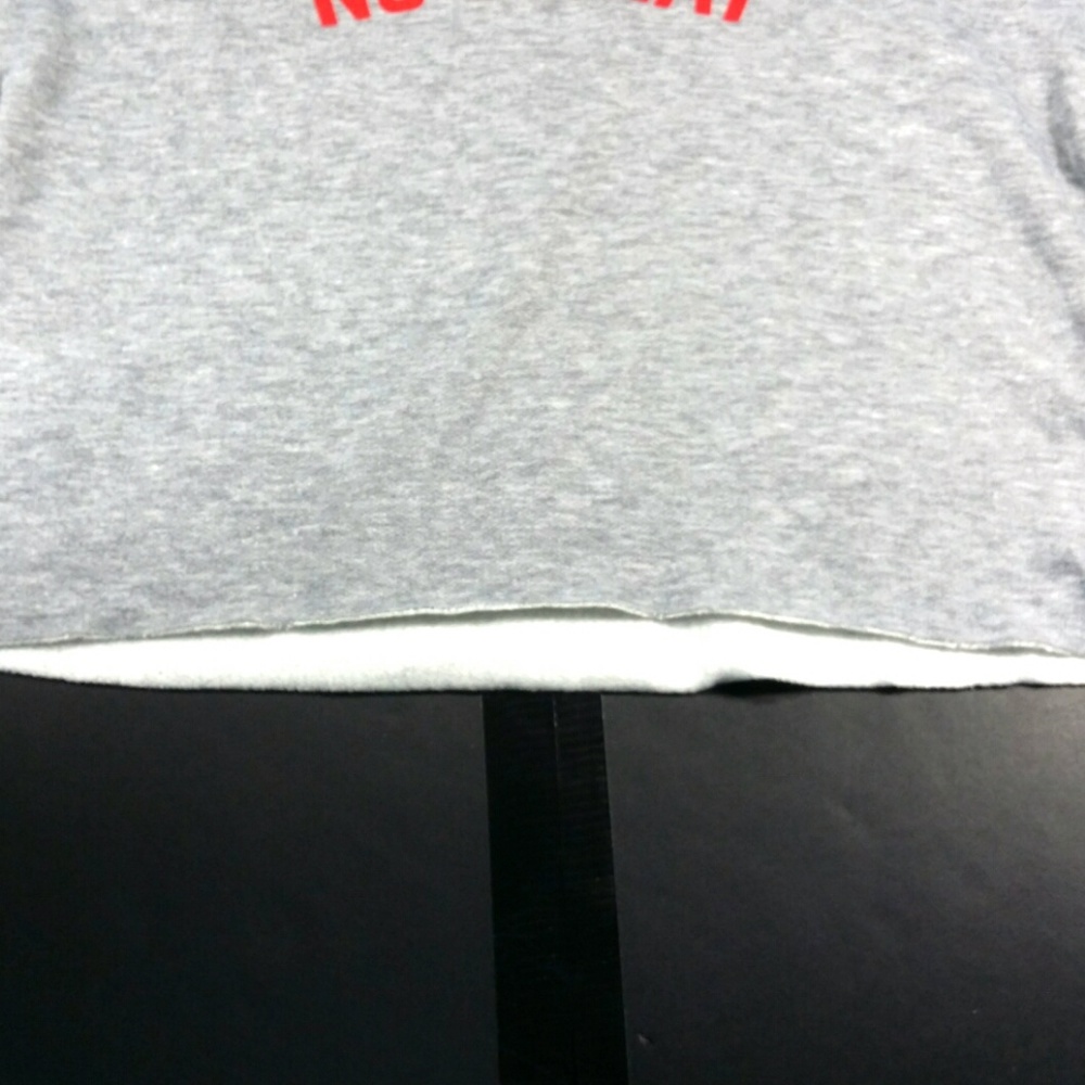 Knit Riot No Sweat Cropped Gray Sweatshirt M W204 - Picture 5 of 7